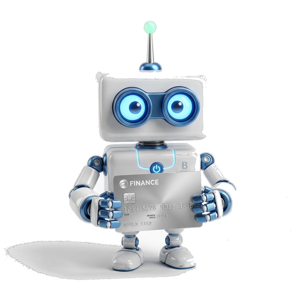Robot presenting a card
